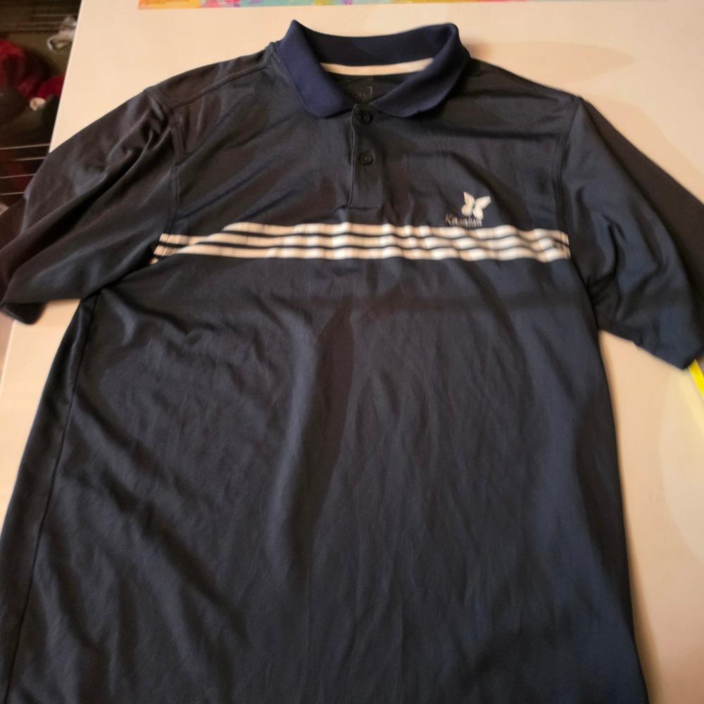 Adidas Kapalua Golf Polo Shirt Mens XL Navy Blue ClimaCool Stripe 468032 938005